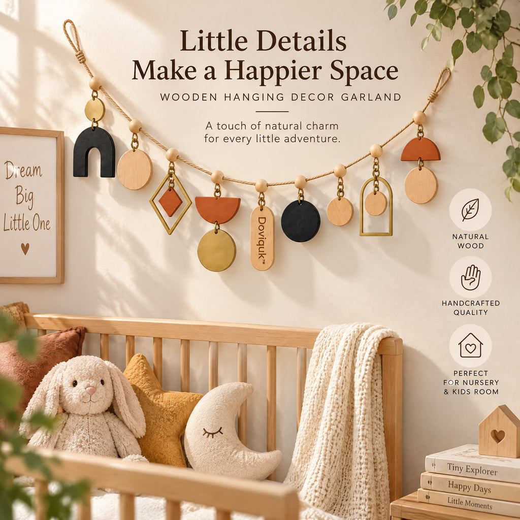 Doviquk™ Modern Boho Geometric Shapes Wall Hanging Garland home setting