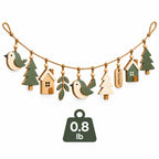 Doviquk™ Woodland Birds, Trees & Tiny Houses Wooden Garland - weight
