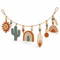 Doviquk™ Desert Sun, Cactus & Rainbow Boho Wooden Garland - main product
