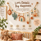 Doviquk™ Desert Sun, Cactus & Rainbow Boho Wooden Garland - in room
