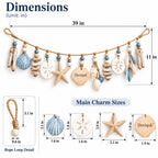 Doviquk™ Coastal Breeze Blue Seashell & Starfish Hanging Garland — dimensions