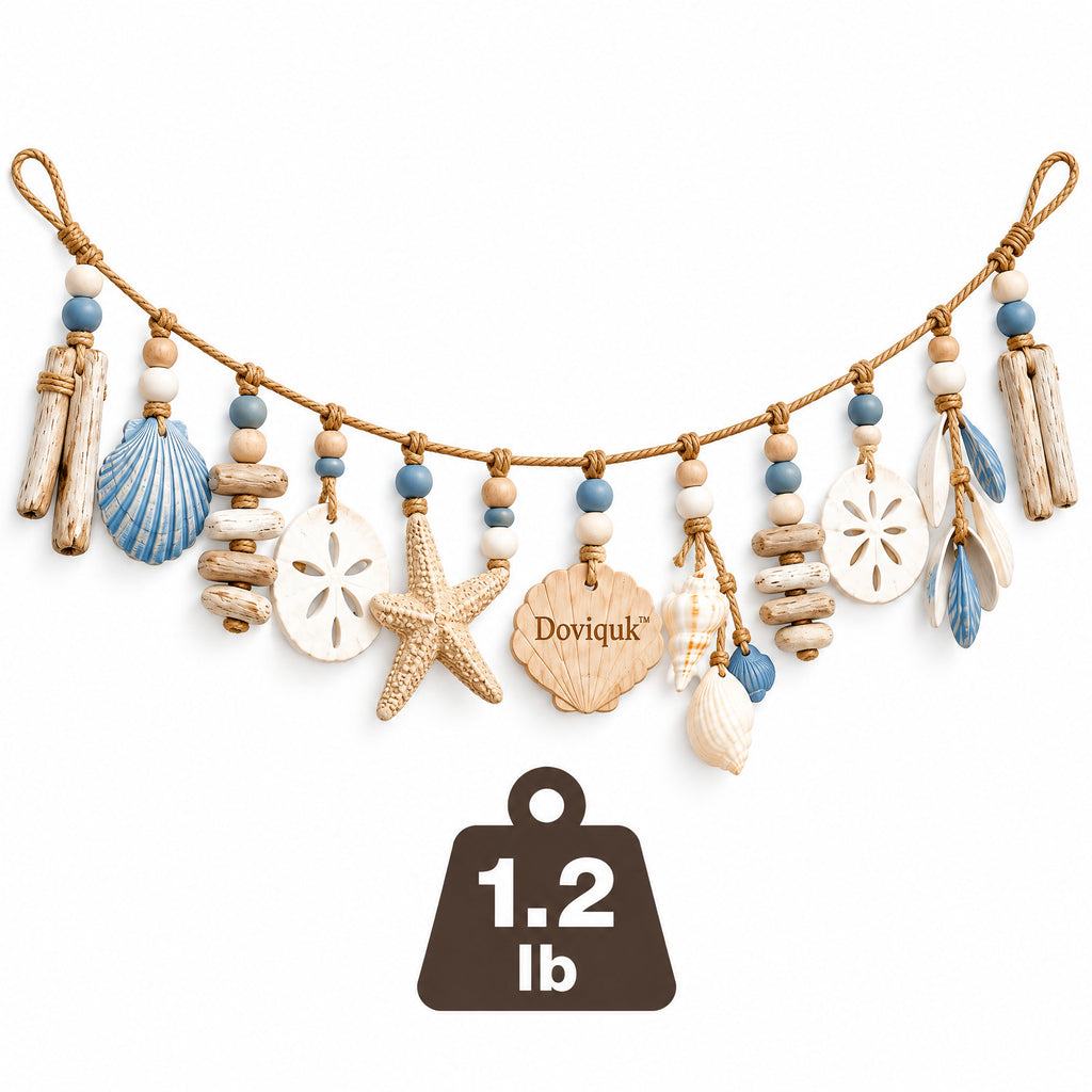Doviquk™ Coastal Breeze Blue Seashell & Starfish Hanging Garland — weight