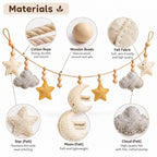 Doviquk™ Dreamy Moon, Stars & Clouds Felt Hanging Garland - Materials