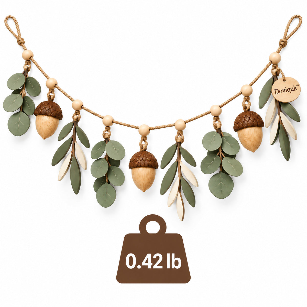 Doviquk™ Eucalyptus Leaves & Acorns Botanical Hanging Garland - Weight