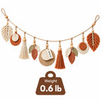 Doviquk™ Autumn Macramé Leaves & Tassel Boho Wall Garland - weight