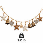 Doviquk™ Rustic Farmhouse Wooden Stars, Hearts & Bells Garland - weight