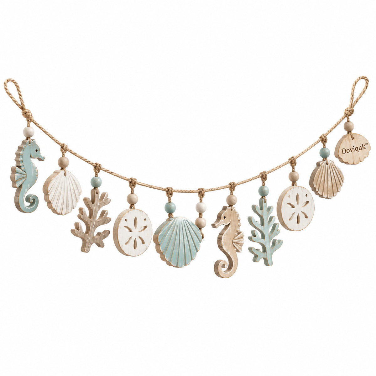 Doviquk™ Coastal Seahorses, Seashells & Coral Hanging Garland — main image