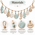 Doviquk™ Coastal Seahorses, Seashells & Coral Hanging Garland — materials