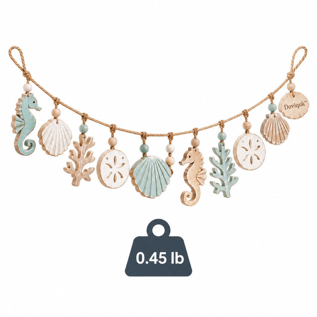 Doviquk™ Coastal Seahorses, Seashells & Coral Hanging Garland — weight