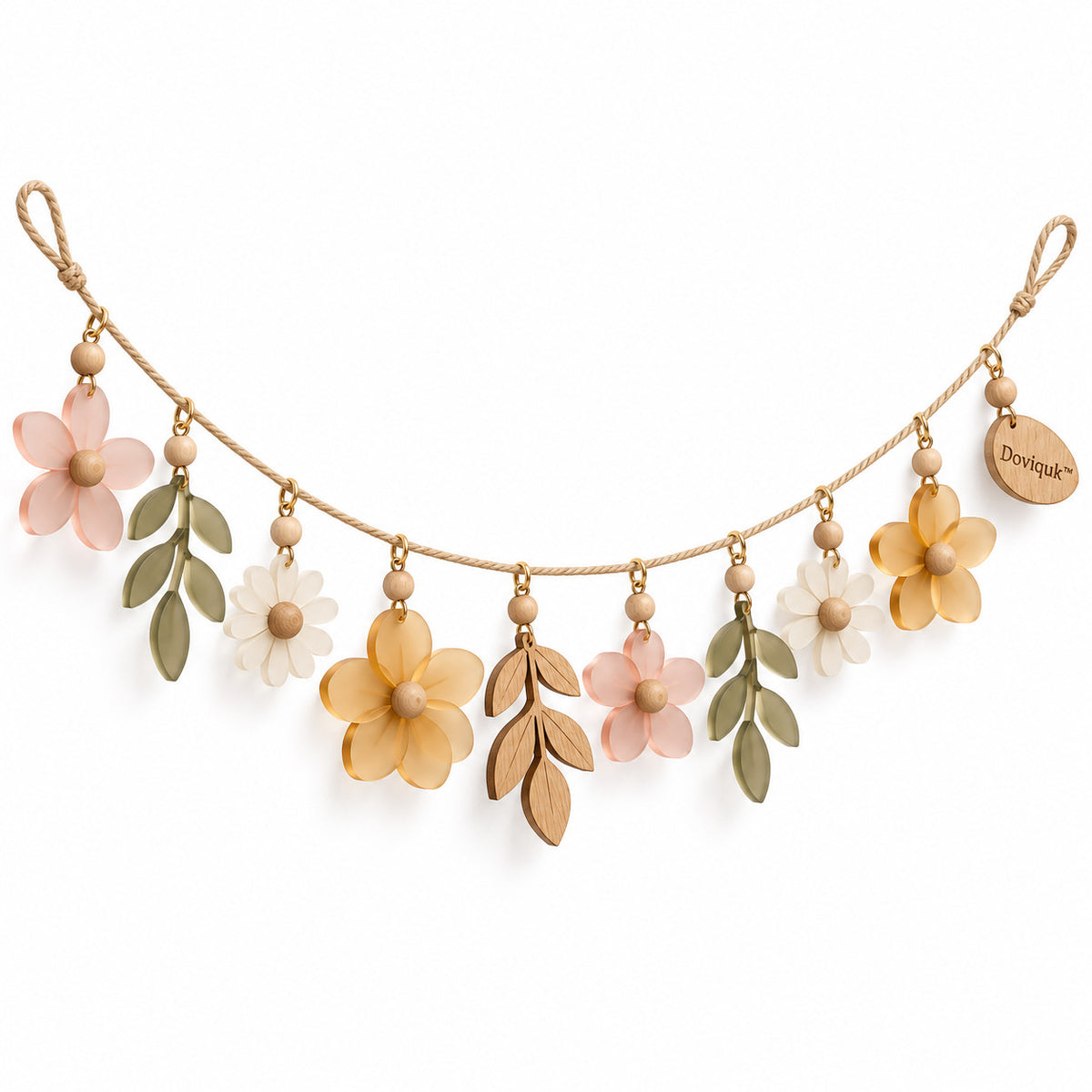 Doviquk™ Blush & Honey Blossom Floral Hanging Garland: front