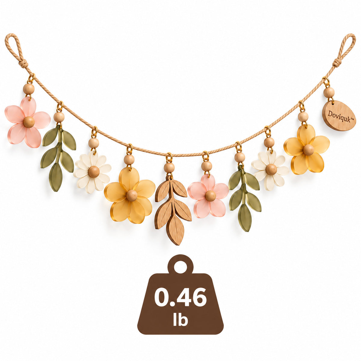 Doviquk™ Blush & Honey Blossom Floral Hanging Garland: weight